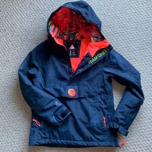 O’Neill Frozen Wave anorak jacket denim jean snowboard snow ski pullover coat